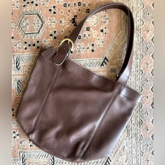 COACH Vintage Duffle Soho XL Vermillion in Dark Brown Leather Bag Purse 4082 CR - Picture 1 of 16